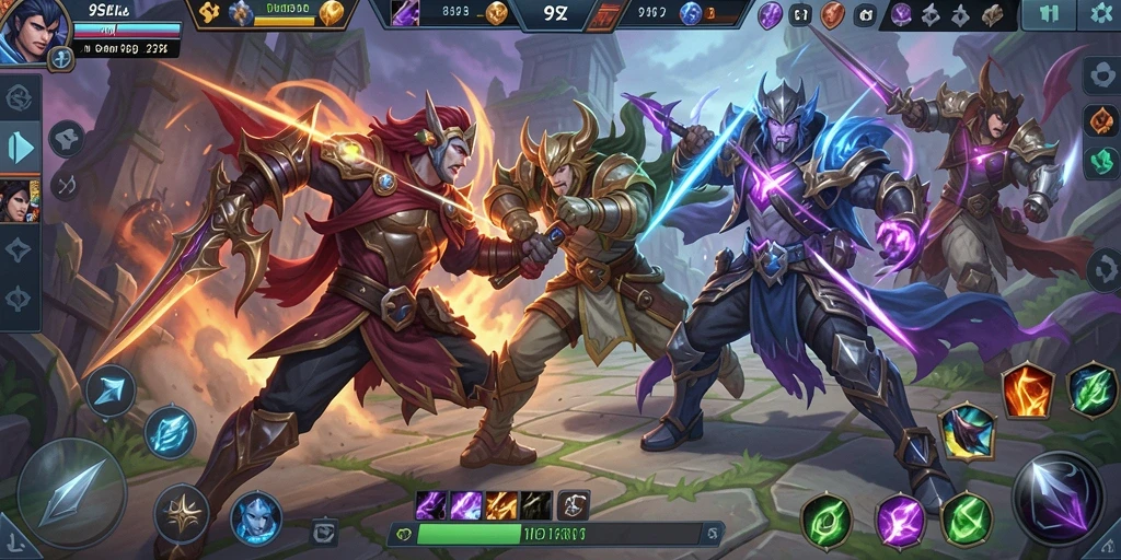 Gameplay mendebarkan di arena MOBA 9SL.