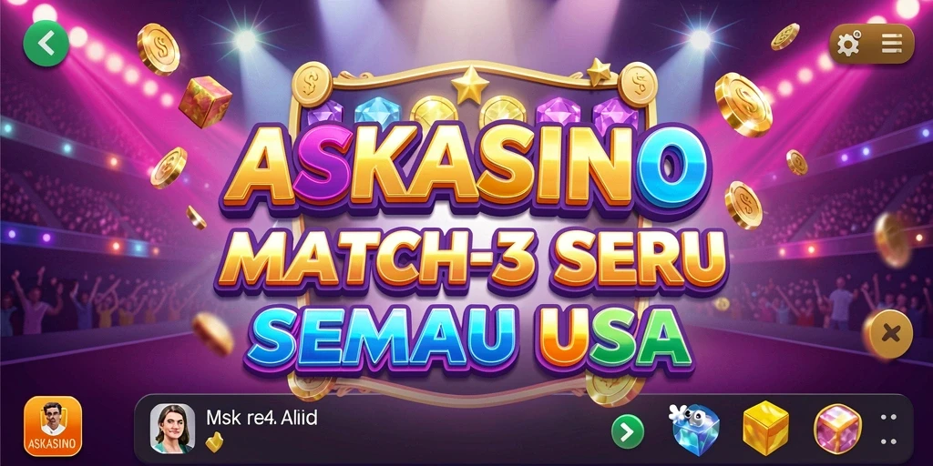 Tampilan gameplay menarik dari ASKASINO yang penuh warna.