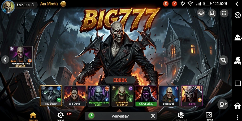 Tampilan gameplay seram dari BIG777 yang menampilkan suasana mencekam.