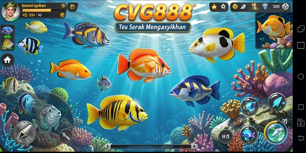 Tangkapan layar gameplay menampilkan keseruan menembak ikan.