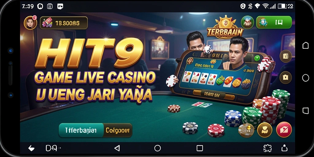 Tampilan gameplay HIT9 yang menarik dengan dealer langsung dan suasana kasino.