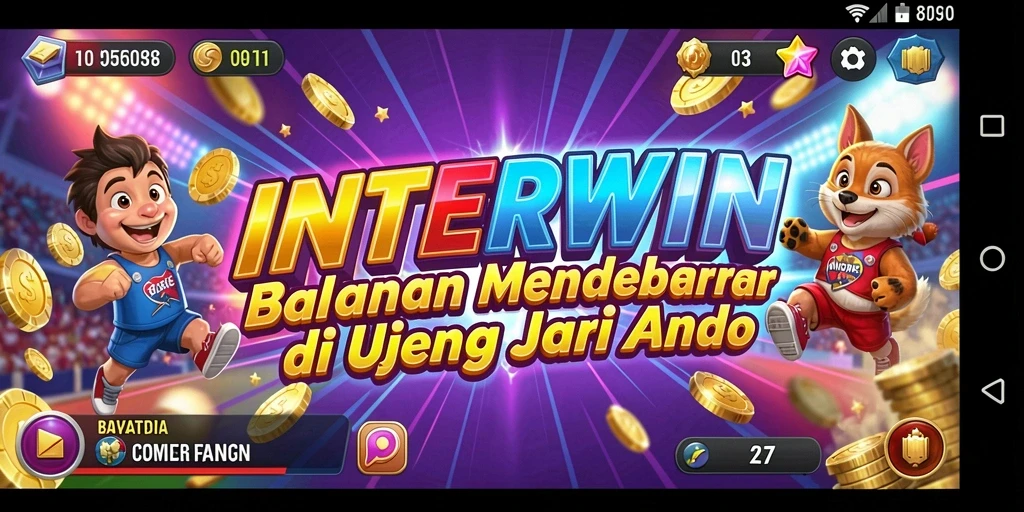 Tampilan gameplay seru INTERWIN saat balapan dengan teman.