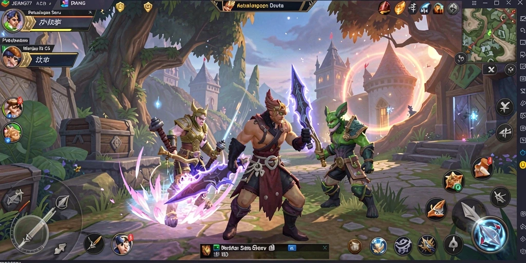 Tangkapan layar menampilkan aksi pertarungan epik dalam ARPG JEPANG77.