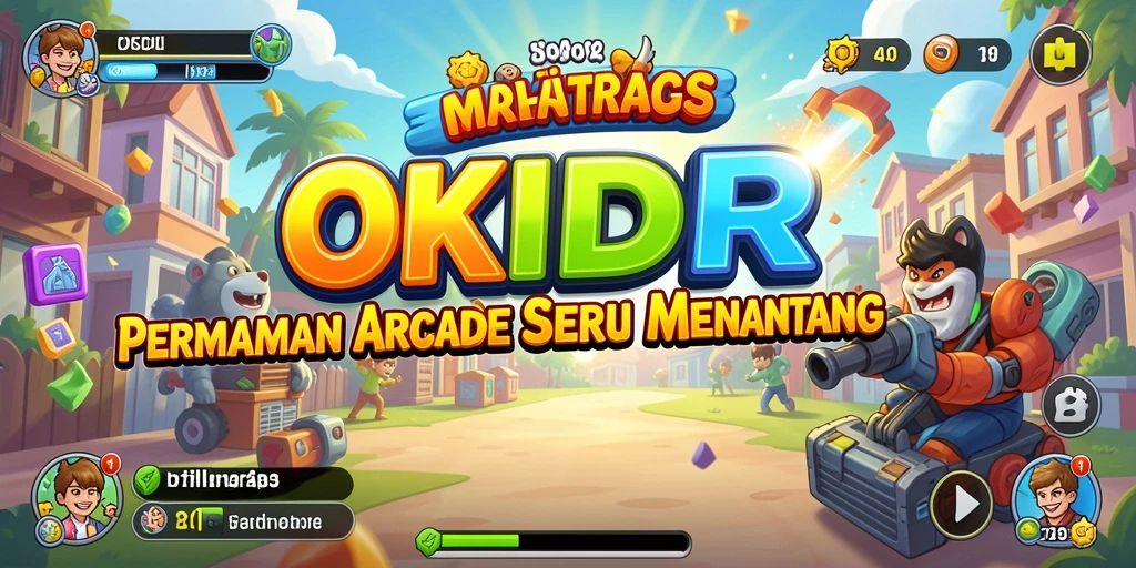 Screenshot utama OKIDR menampilkan gameplay Arcade yang seru dan penuh tantangan.