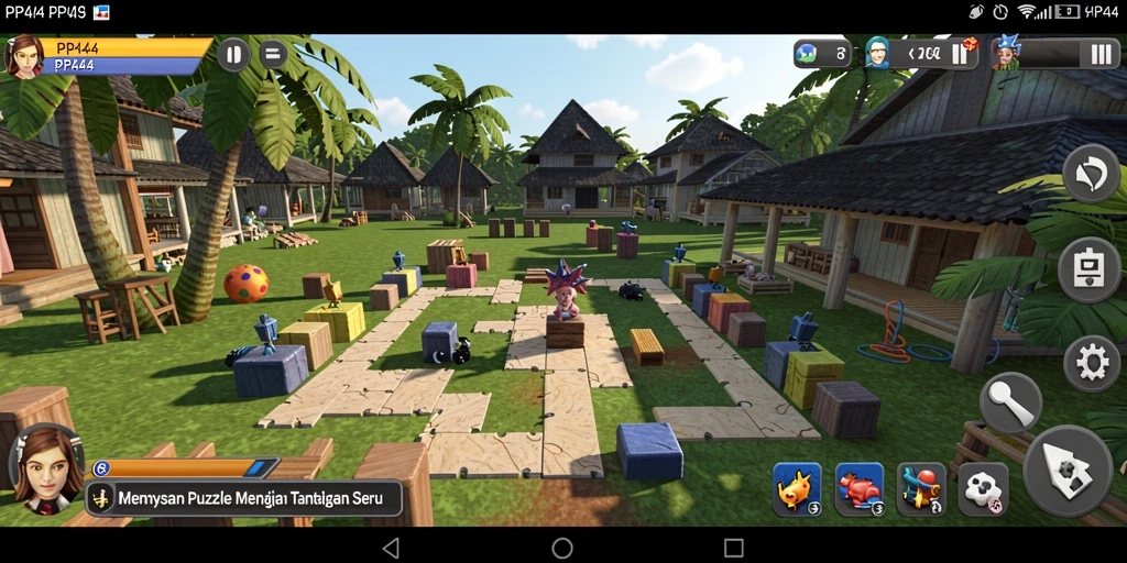 Screenshot gameplay PP444 menampilkan keseruan menyusun puzzle yang menantang.