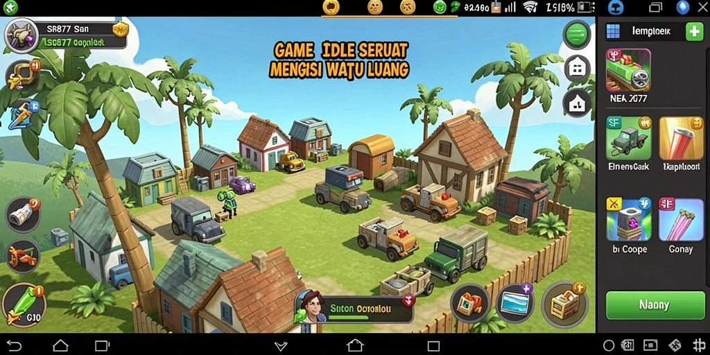 Screenshot SR877 menunjukkan karakter lucu dan gameplay yang menarik dalam genre Idle.