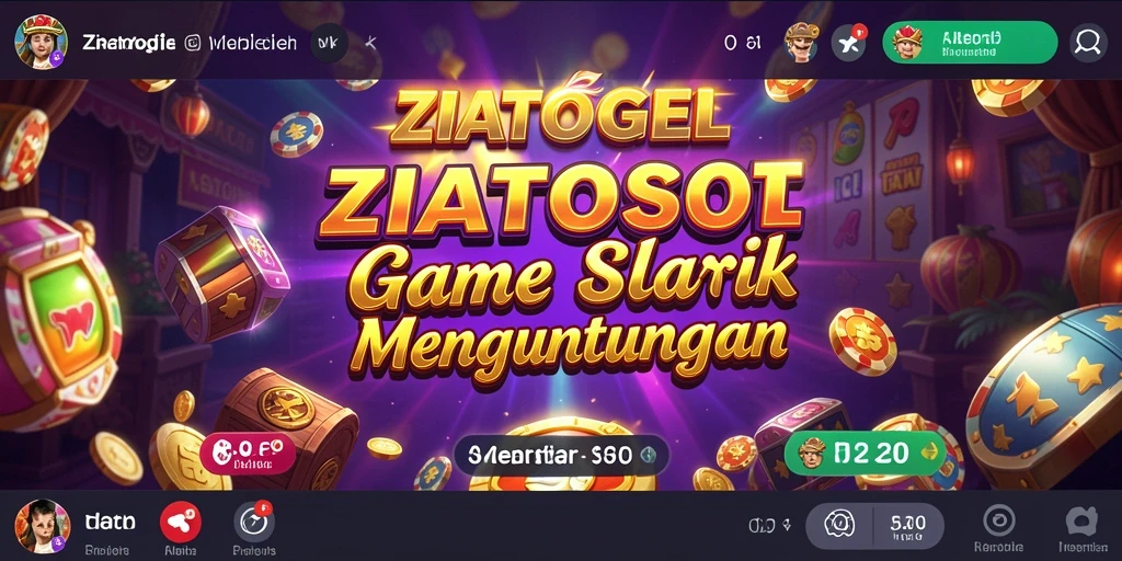 Screenshot menampilkan gameplay seru ZIATOGEL dengan berbagai fitur slot.